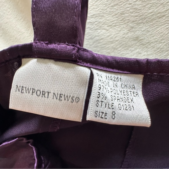 Newport News Rich Plum Maxi Haltered Lace Dress SZ 8 - Picture 6 of 12